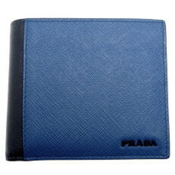 Prada Blue Saffiano Bifold Leather Wallet - Picture 1 of 9